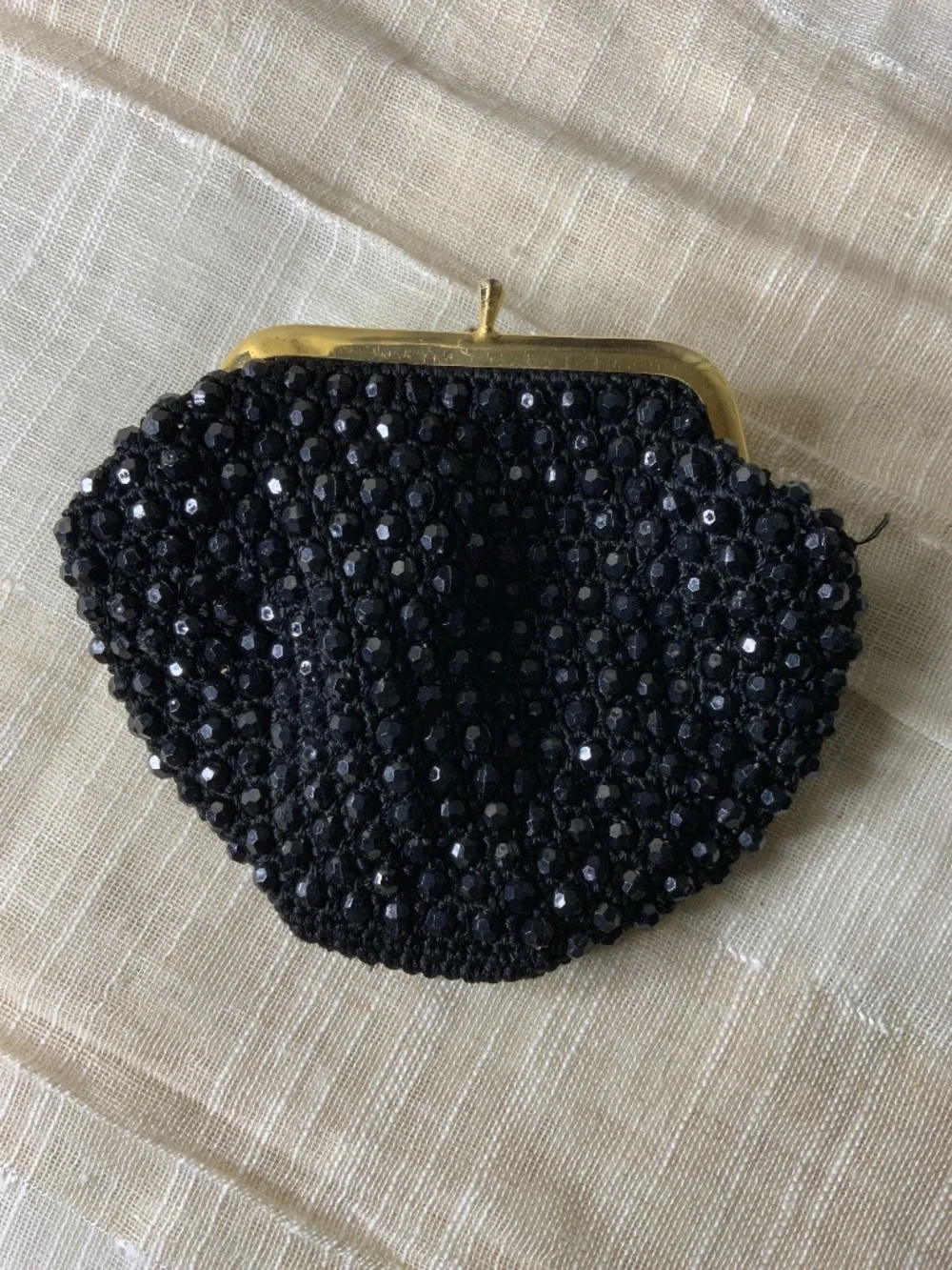 Vintage Mademoiselle Hand-Beaded Small Clutch Purse.